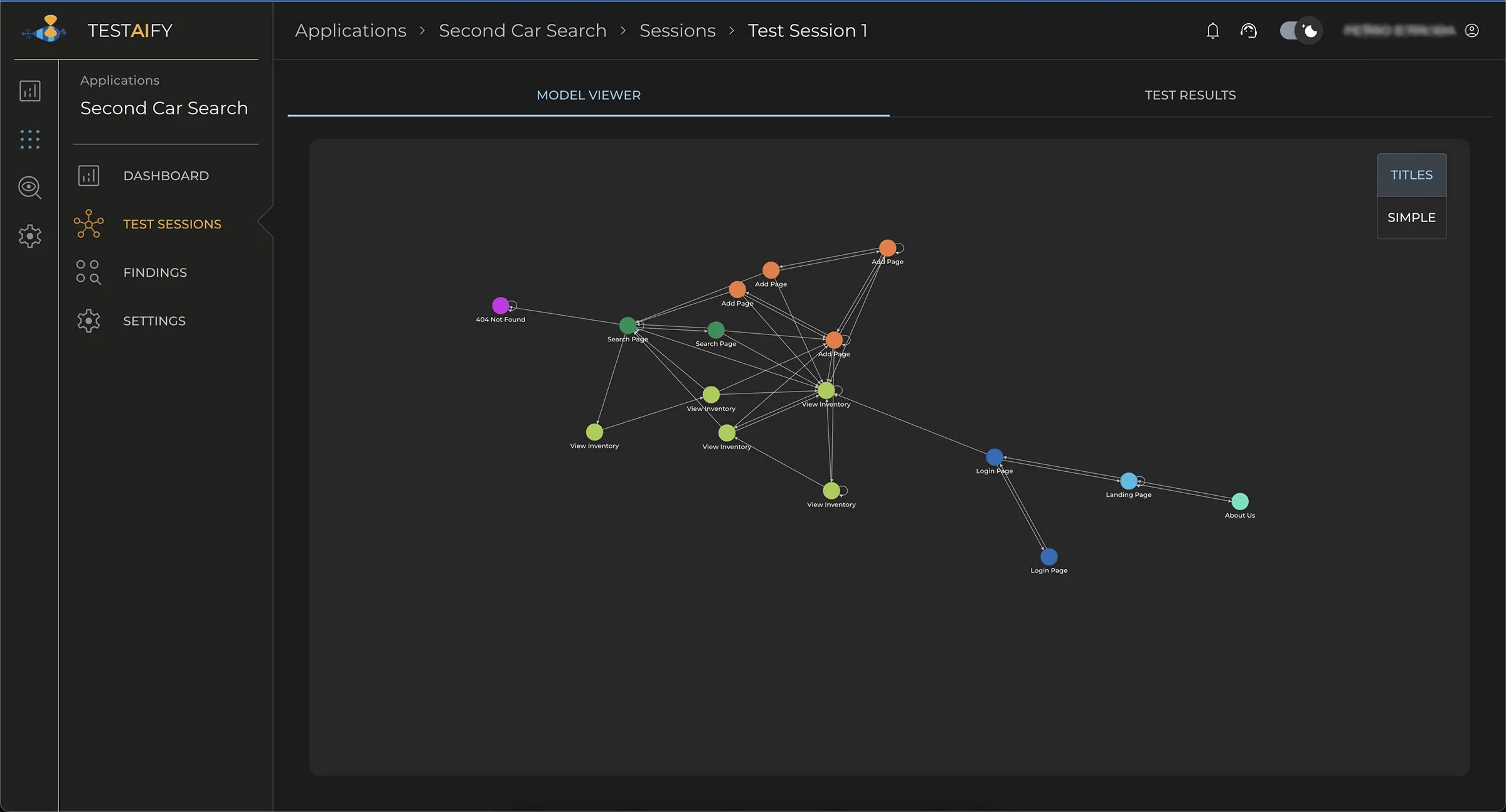 Testaify's autonomous testing platform is available in light and dark modes.